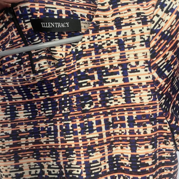 NORDSTROM ELLEN TRACY TWEED PRINT PONTE SHEATH DRESS SIZE 8 - Picture 7 of 10